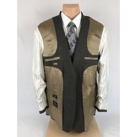 Jos.A.Bank Men's 43 Regular Suit Jacket 2 Button Glen Plaid Windowpane / 5L51 - Picture 6 of 10